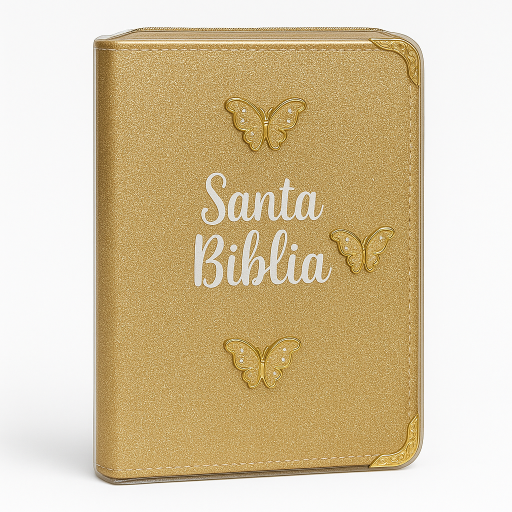 📘 Biblia RVR1960 Letra Gigante + Borde floreado + Estuche de brillo + Índice 3D + Resaltador Gel