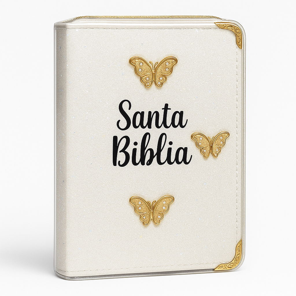 📘 Biblia RVR1960 Letra Gigante + Borde floreado + Estuche de brillo + Índice 3D + Resaltador Gel