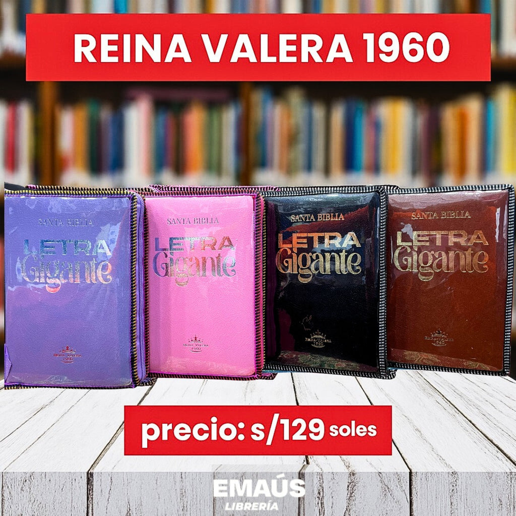 📘 Biblia RVR1960 Letra Gigante + Estuche con cierre + Índice 3D + Resaltador Gel Artesco