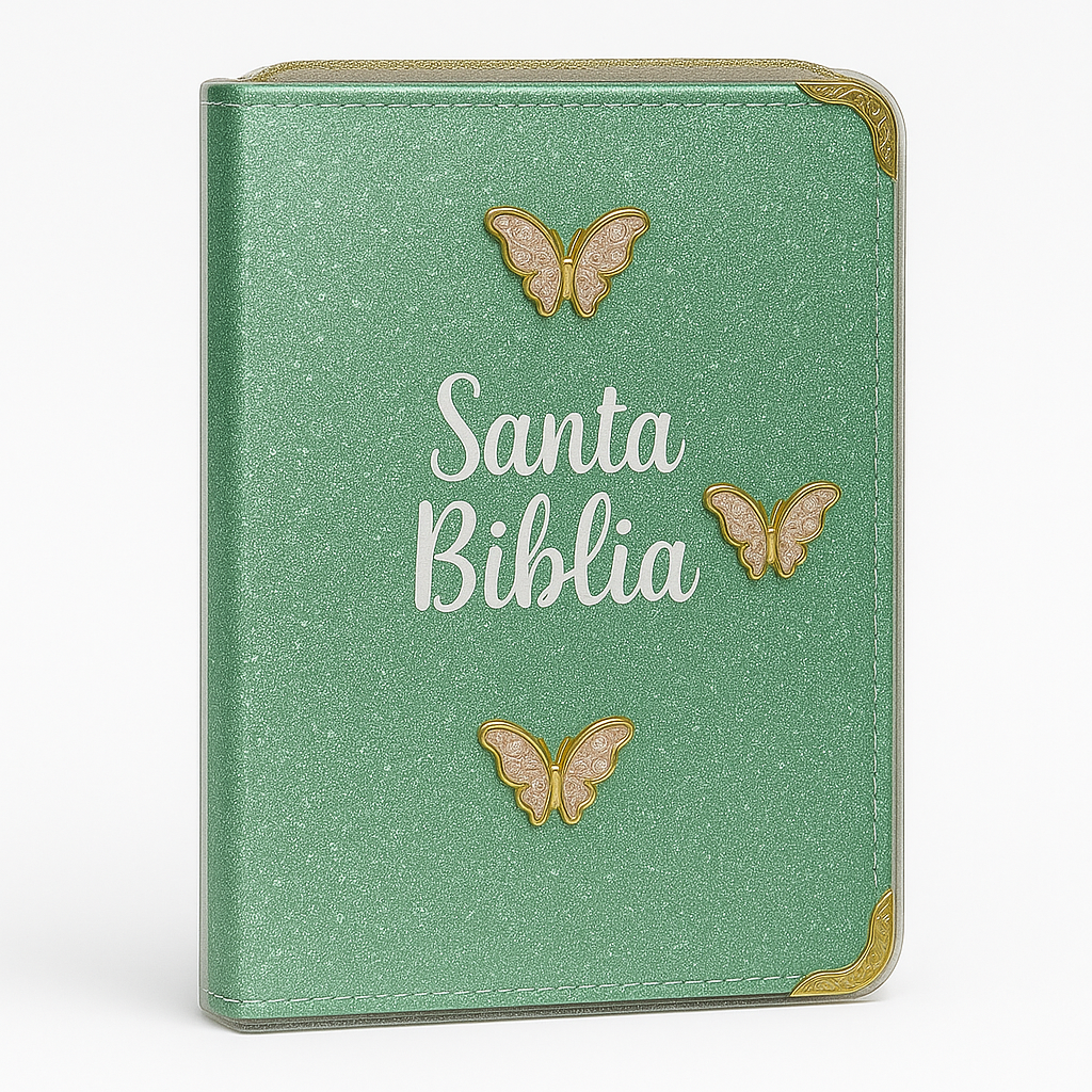📘 Biblia RVR1960 Letra Gigante + Borde floreado + Estuche de brillo + Índice 3D + Resaltador Gel