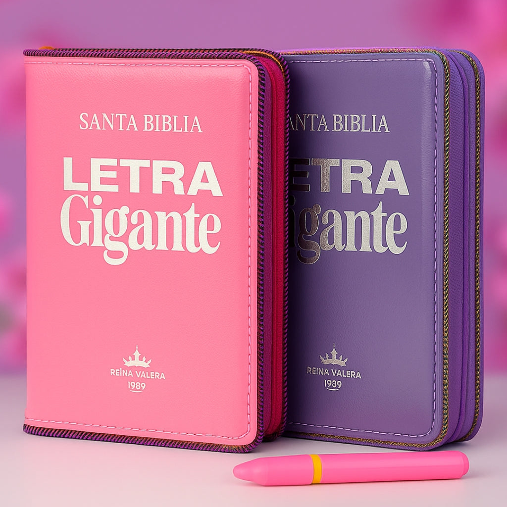 📘 Biblia RVR1960 Letra Gigante + Estuche con cierre + Índice 3D + Resaltador Gel Artesco